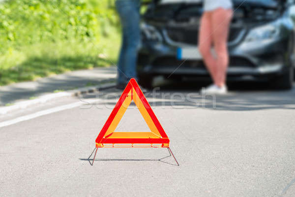 Close-up Of A Triangular Warning Sign Stock photo © AndreyPopov