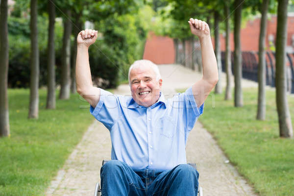 Happy Senior Man On Wheelchair Stock photo © AndreyPopov