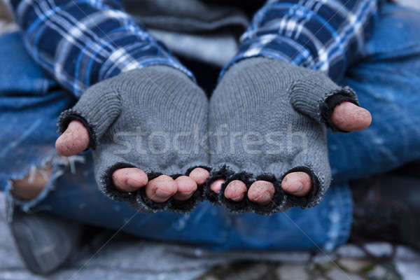 Close-up Of A Beggar's Dirty Fingers Stock photo © AndreyPopov