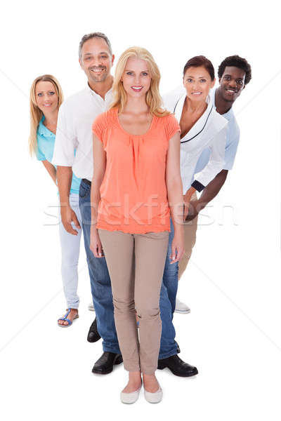 Group Of Multi-ethnic People Standing In A Row Stock photo © AndreyPopov