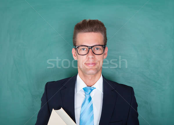 Stock foto: Porträt · männlich · Professor · jungen · Dozent · stehen