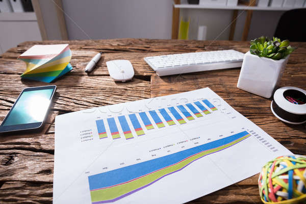 Close-up Of Financial Graph On Desk Stock photo © AndreyPopov