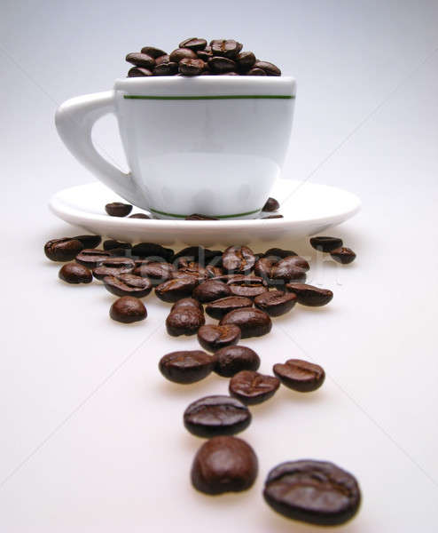 Koffiekopje witte kleur beker plaat Stockfoto © Andriy-Solovyov