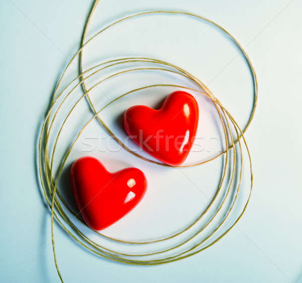 Valentin napi üdvözlet kettő Valentin nap szív hazugságok dekoratív Stock fotó © Andriy-Solovyov