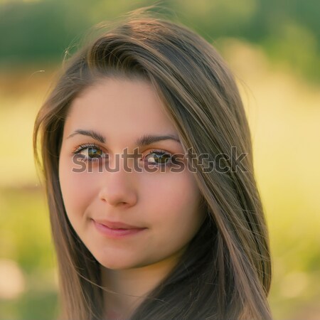 Portrait belle jeune femme cheveux extérieur [[stock_photo]] © Andriy-Solovyov