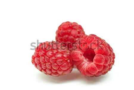 Frambuesas aislado blanco rojo frescos alimentos Foto stock © Anettphoto