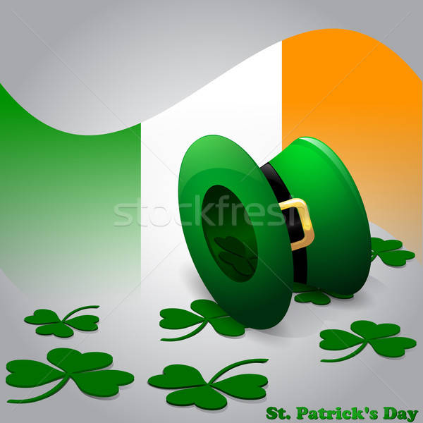 聖パトリックの日 カード 3  葉 アイルランド フラグ ストックフォト © Anettphoto
