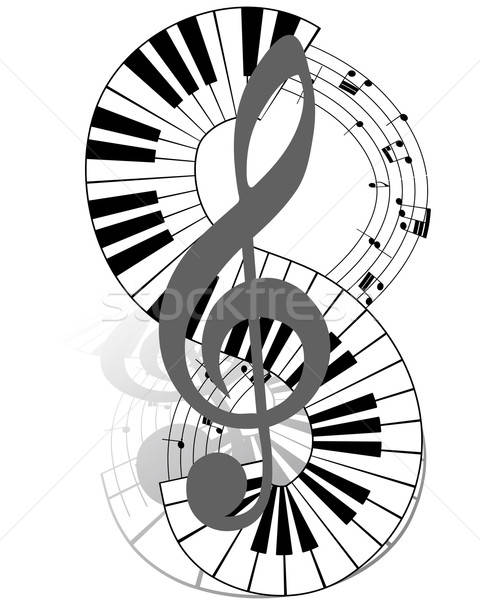 Müzikal müzik notaları personel piyano klavye müzik Stok fotoğraf © angelp