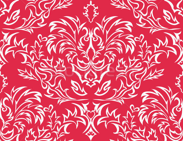 ダマスク織 シームレス 抽象的な ベクトル デザイン 葉 ストックフォト © angelp