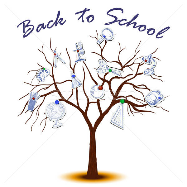 Tree with pinned educational symbols  Stock photo © angelp