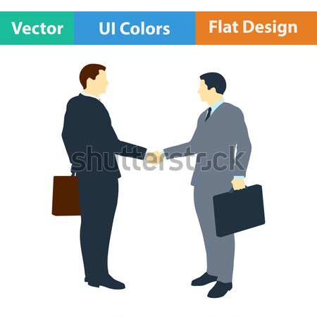 Foto stock: Reunión · empresarios · icono · gris · oficina · trabajo