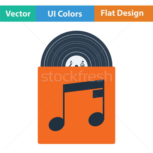 Stock photo: Vinyl record in envelope icon