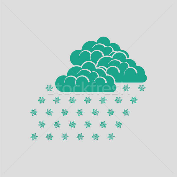 Opadów śniegu ikona szary zielone niebo streszczenie Zdjęcia stock © angelp