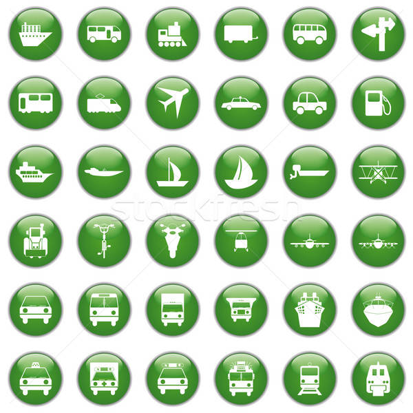транспорт набор различный вектора веб-иконы Сток-фото © angelp