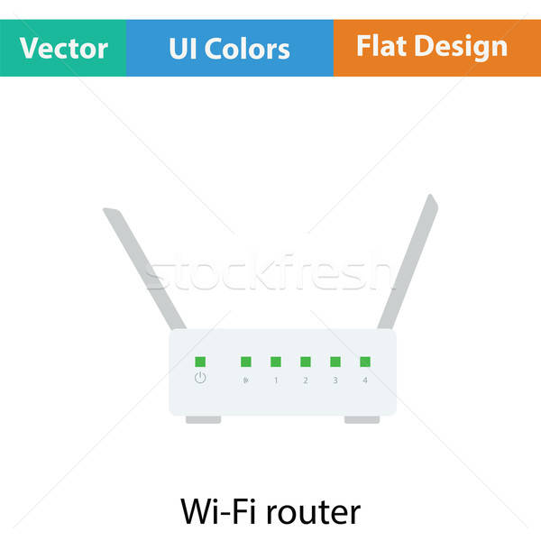 Wifi router icon kleur ontwerp kantoor Stockfoto © angelp