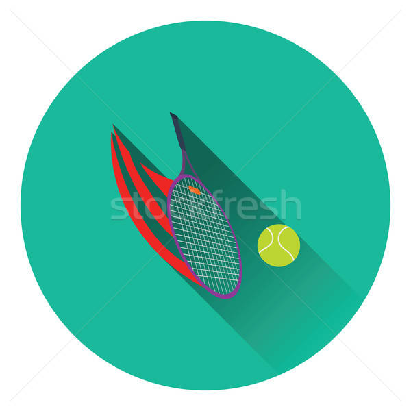 Raquette de tennis balle icône couleur design sport [[stock_photo]] © angelp