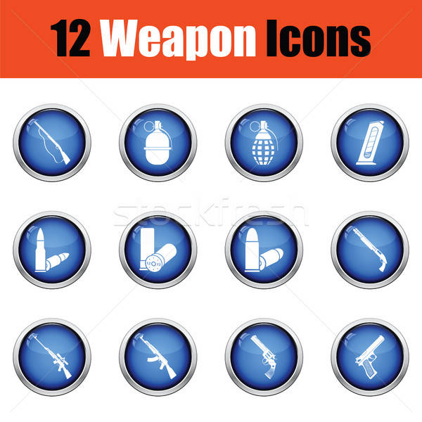 Set of twelve weapon icons.  Stock photo © angelp