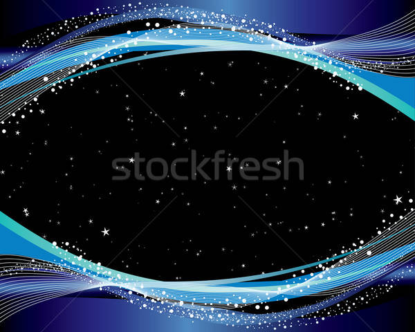 Keret absztrakt vektor csillagok buborékok víz Stock fotó © angelp
