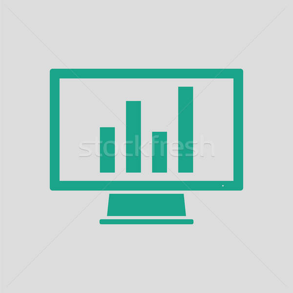 Stock photo: Monitor with analytics diagram icon