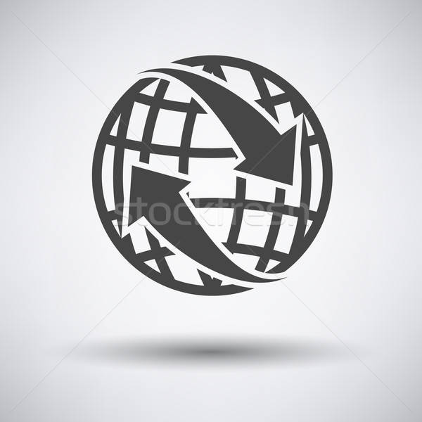 Globe with arrows icon Stock photo © angelp