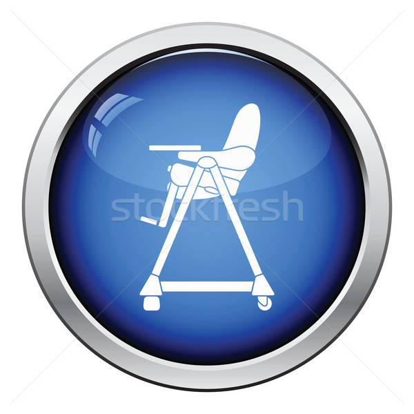 Bebek yüksek sandalye ikon parlak düğme Stok fotoğraf © angelp
