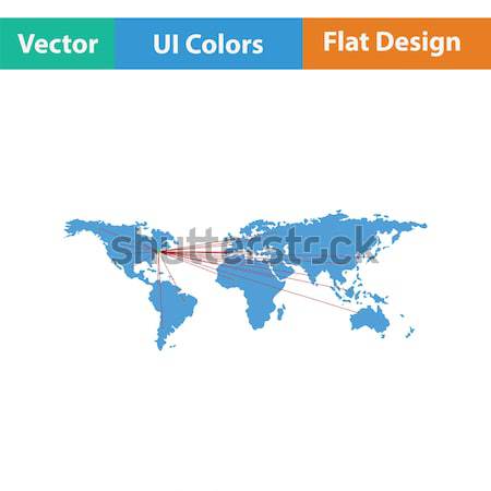 ストックフォト: アイコン · 地図 · 方向 · 世界 · 技術