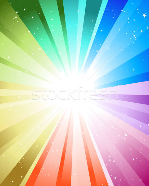 Kolor promienie wiele gwiazdki słońce Zdjęcia stock © angelp