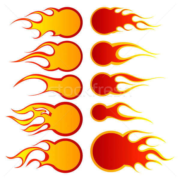 Brand patronen ingesteld verschillend vuurballen ontwerp Stockfoto © angelp