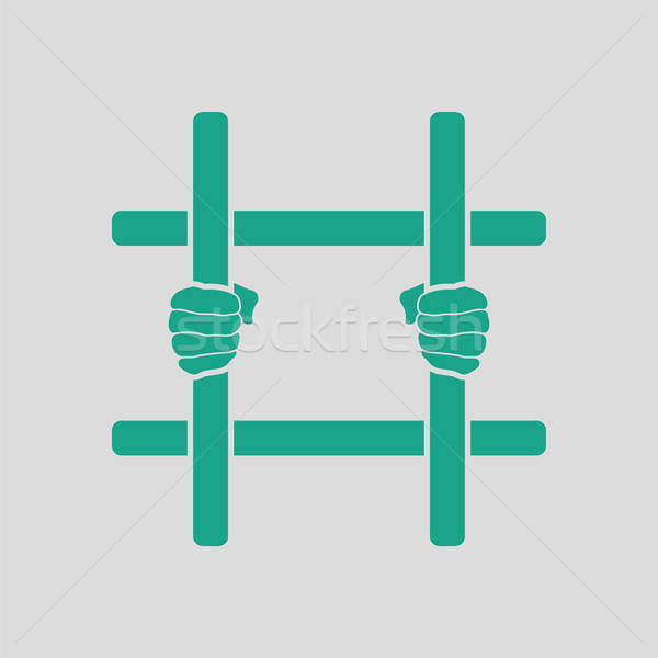 Hands holding prison bars icon Stock photo © angelp