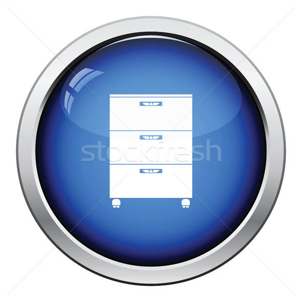 Kantoor kabinet icon glanzend knop ontwerp Stockfoto © angelp