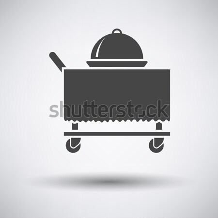 Restaurant  cloche on delivering cart icon Stock photo © angelp