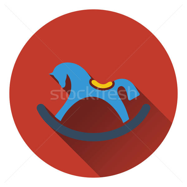 Koń na biegunach ikona kolor projektu drewna szczęśliwy Zdjęcia stock © angelp