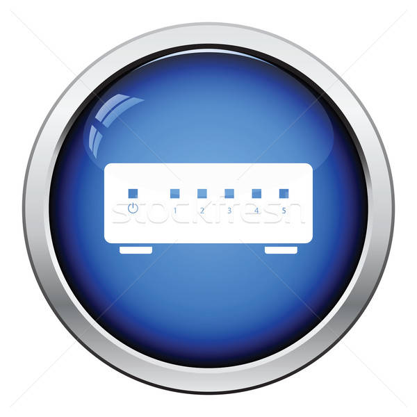 Ethernet schakelaar icon glanzend knop ontwerp Stockfoto © angelp