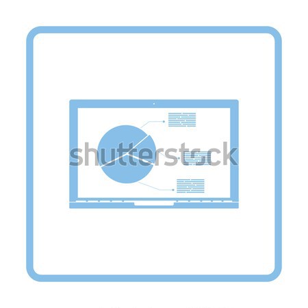 Laptop analitica diagramma icona lucido pulsante Foto d'archivio © angelp