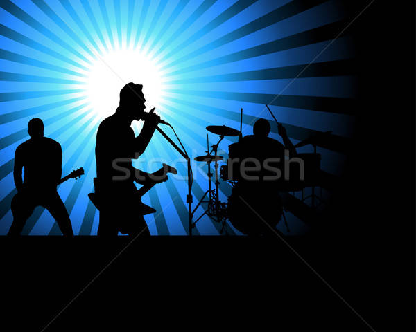 [[stock_photo]]: Rock · groupe · design · fête · guitare · métal