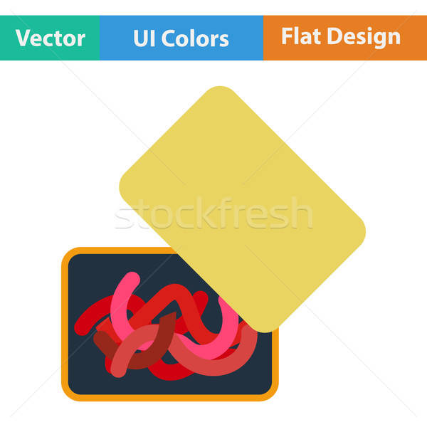 Flat design icon of worm container Stock photo © angelp