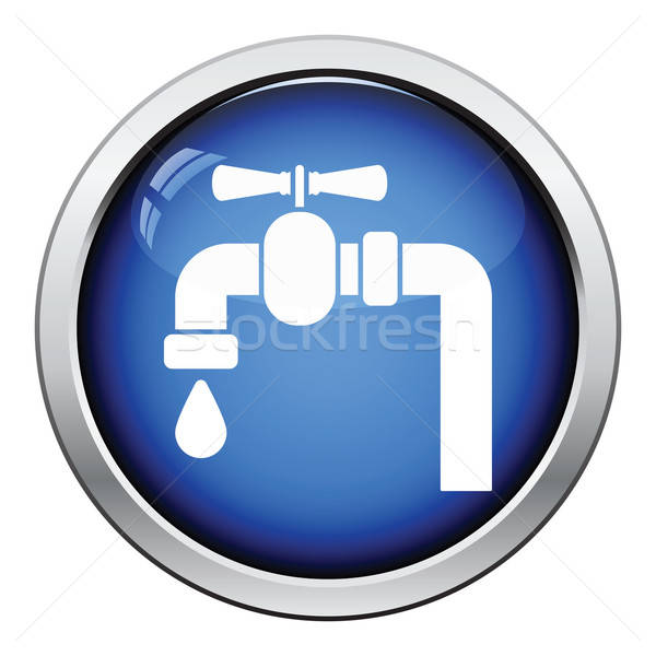 Icon of  pipe with valve Stock photo © angelp