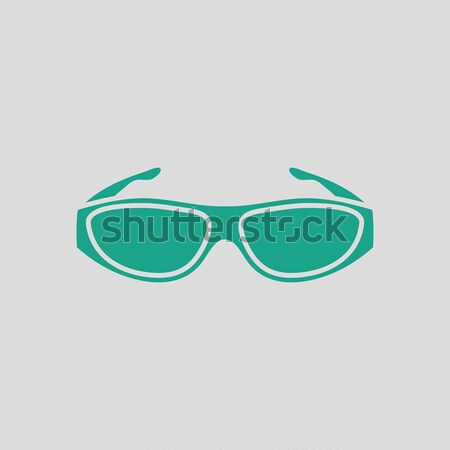 Poker occhiali da sole icona grigio verde moda Foto d'archivio © angelp