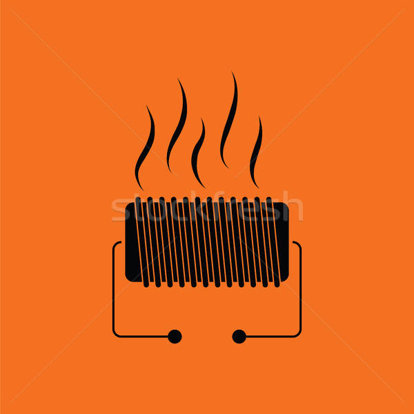 Elektrische verwarming icon oranje zwarte abstract Stockfoto © angelp