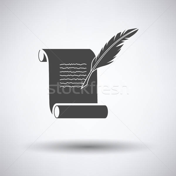Feather and scroll icon  Stock photo © angelp