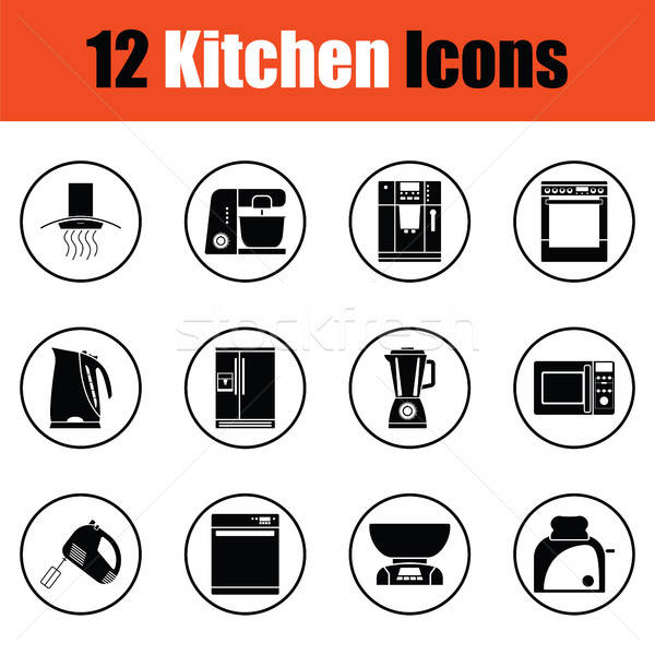 Kitchen icon set Stock photo © angelp