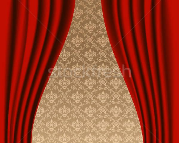 Sem costura damasco padrão cortina vetor textura Foto stock © angelp