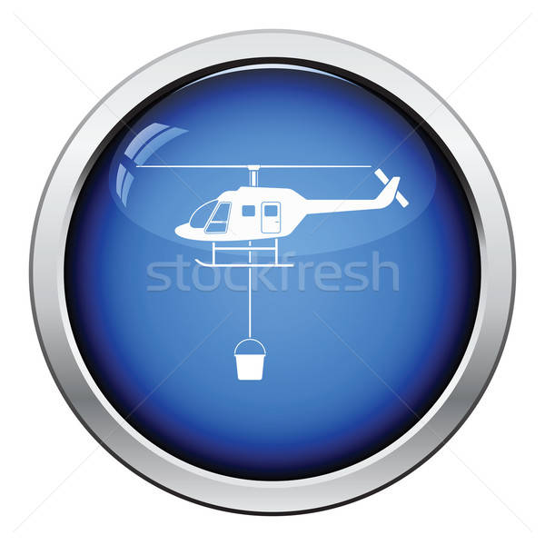 Ognia usługi śmigłowca ikona przycisk Zdjęcia stock © angelp