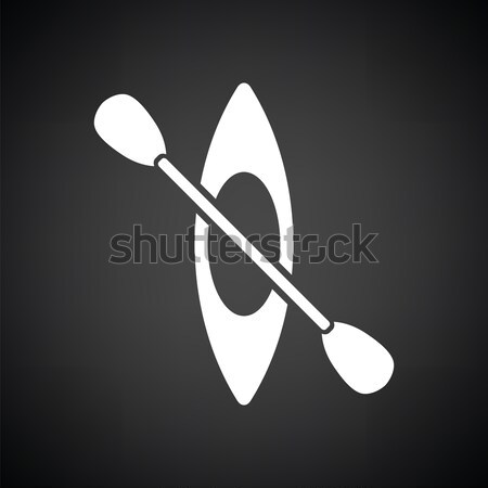 Kajak ikona szary zielone sportu lata Zdjęcia stock © angelp