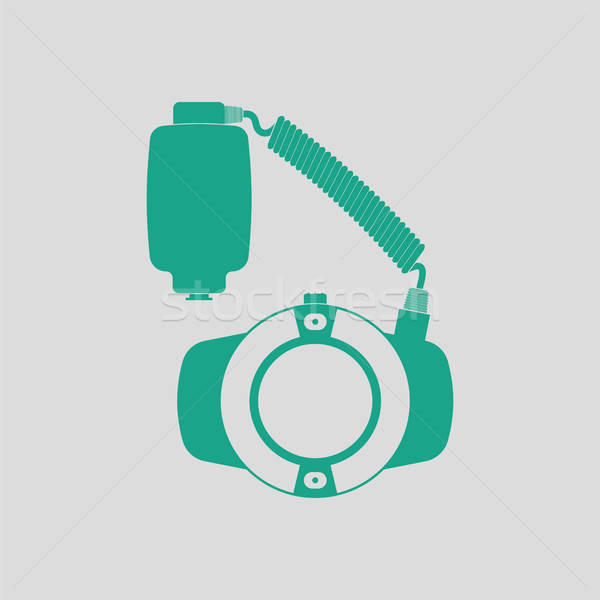 икона портативный круга макроса Flash серый Сток-фото © angelp
