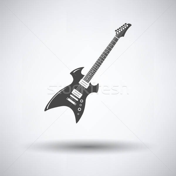 Elektromos gitár ikon szürke zene gitár absztrakt Stock fotó © angelp