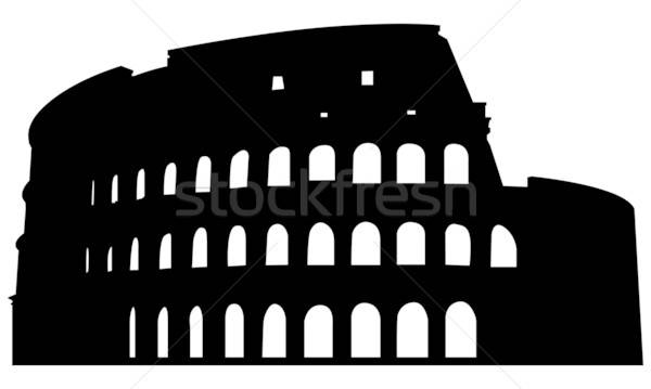 Roman coliseum silhouette Stock photo © angelp