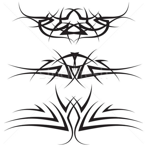 Stock foto: Tätowierungen · Set · Muster · tribal · Tattoo · Design