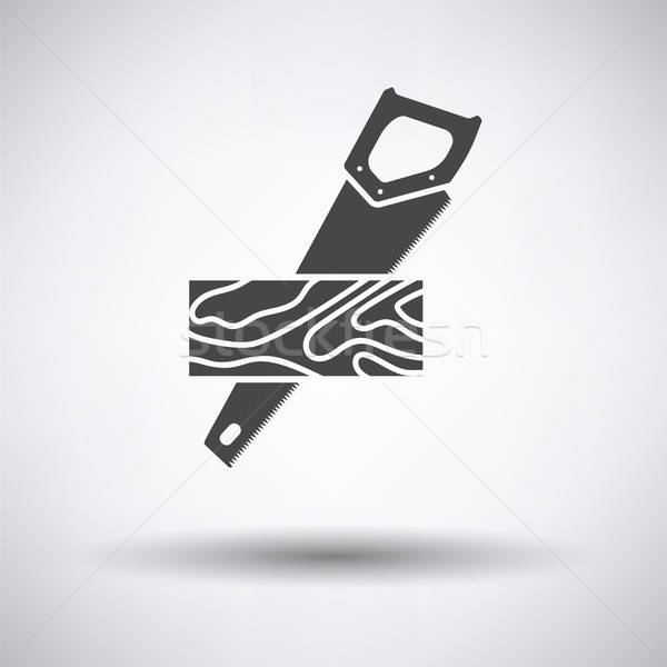 Handsaw cutting a plank icon Stock photo © angelp
