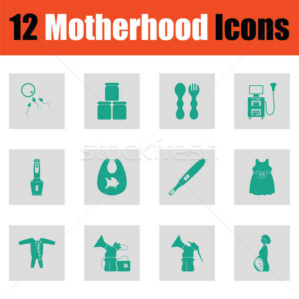 Motherhood icon set Stock photo © angelp